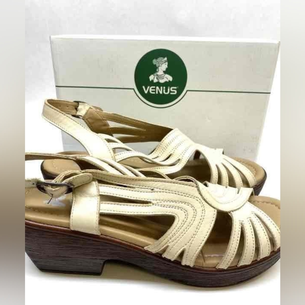 Sole Desire Venus Women's Wedge Heel Sandals, nib, new, NIB, beige, sz 11-11.5